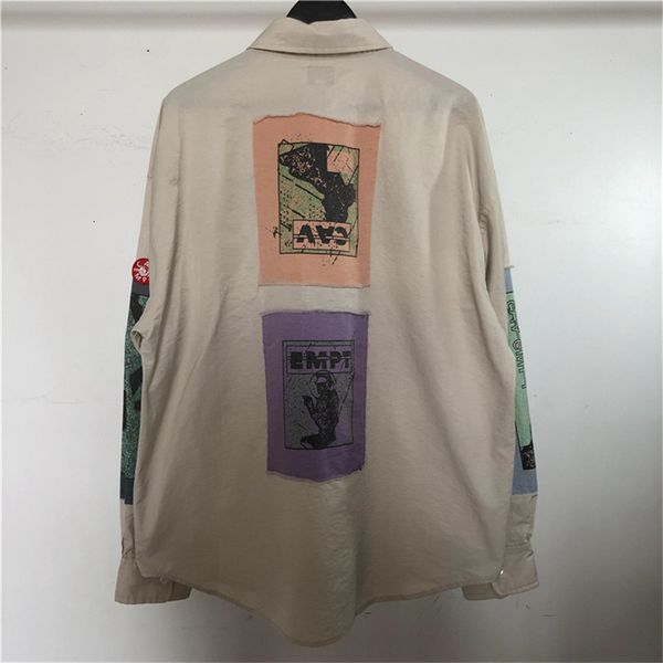 

men's casual shirts women's cavempt shirt from the men's patches of steam wave 1:1 superior quality vintage cz3e, White;black