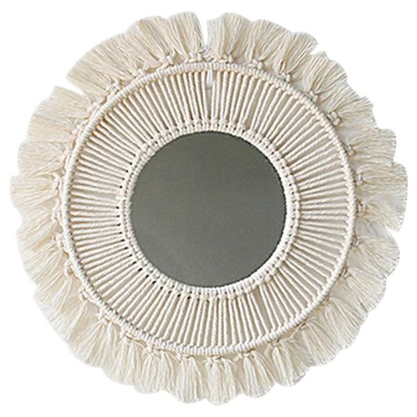 

mirrors ronde spiegel macrame muur boho home decor voor appartement woonkamer slaapkamer babykamer dorm