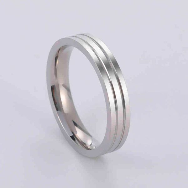 

teamer classic stainless steel ring for women wedding band men's finger rings minimalist jewelry accessories 2022 couple, Silver