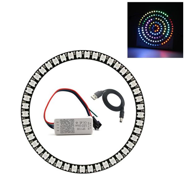 

modules ws2812b led 8/16/24/35/45leds pixel sp110e controller kit gyverlamp rgb ring individul addressabie ws2812 ic buiit-in lights