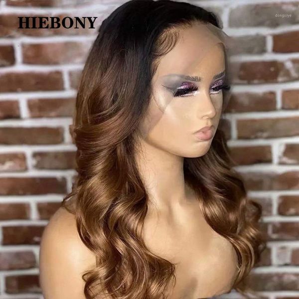 

ombre blonde lace front human hair wigs with baby brazilian 13x6 wavy bleached knots for black women1, Black;brown