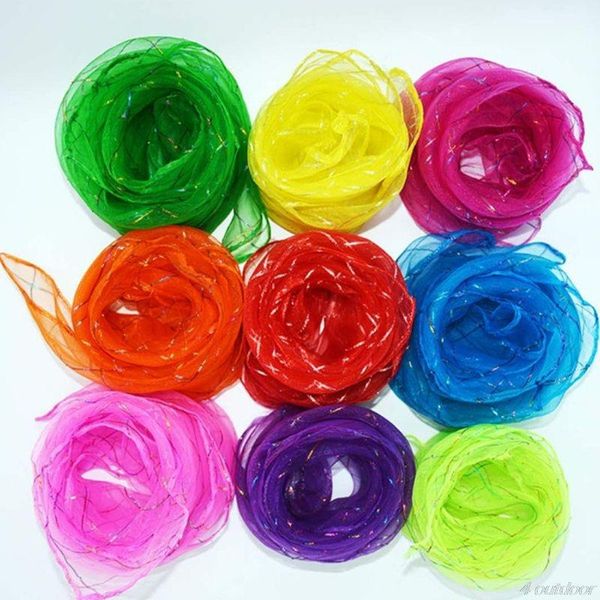 

cycling caps & masks children kids kindergarten performance dance scarves bright candy color gold wire juggling movement square scarf kerchi, Black