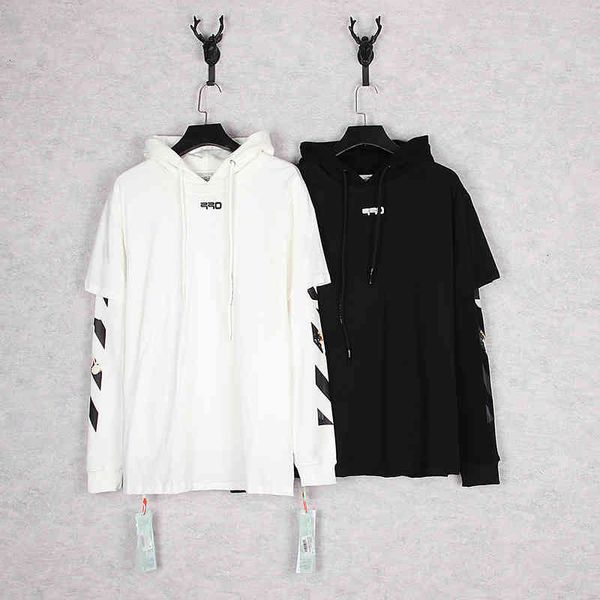 

men's sleeve two and long women's hooded couple's sweaters, Black