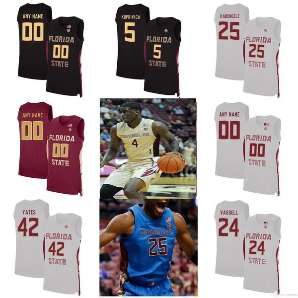 

florida state seminoles college basketball jerseys trent forrest m.j. walker jr. patrick williams phil cofer rayquan evans custom stitched, Black