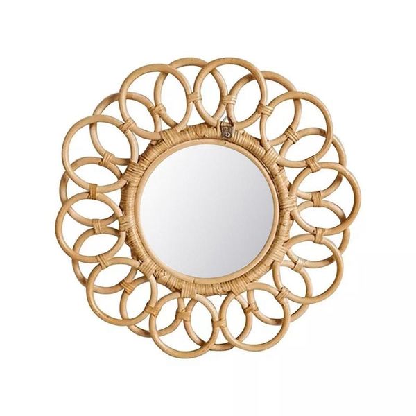 

mirrors rattan mirror nodic style decorative wall creative art decoration round hanging home decor