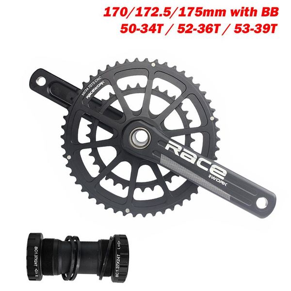 

bike heels & chainwheels gxp estrada bicicleta crankset 50-34t 52-36t 53-39t 170mm 172.5mm 175mm 10/ 11 velocidade chainring manivela 2