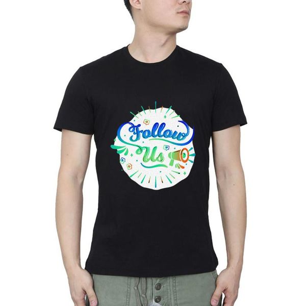 

men's t-shirts follow us streetwear o neck t-shirt summer casual, White;black