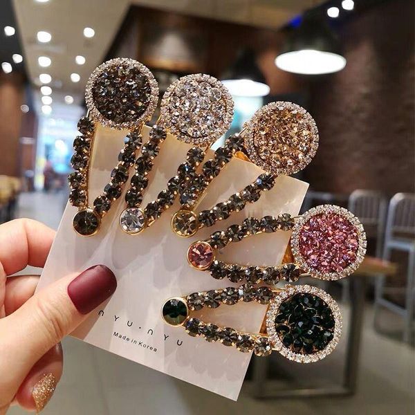 

hair accessories women green crystal barrettes hairpins clips fashion korean lady girl head wear wholesale gifts party