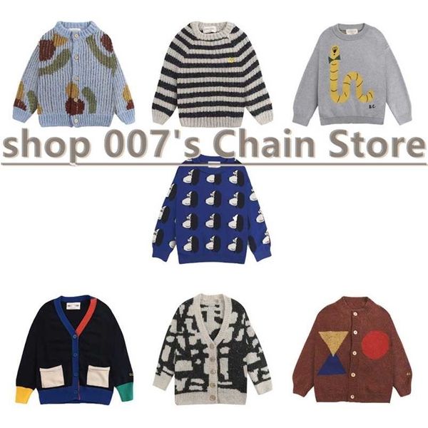 

in stock autumn and winter bc children's sweater pullover round neck print boys girls baby 211201, Blue