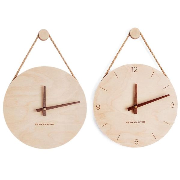 

wall clocks simple design wooden nordic sling clock creative home living room decoration cycle ornament elegant for