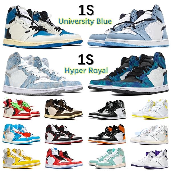 

2022 shoe basketball shoes jumpman 1 1s university blue orange dark mocha bred shadow unc twist volt gold silver toe men women sneakers trai