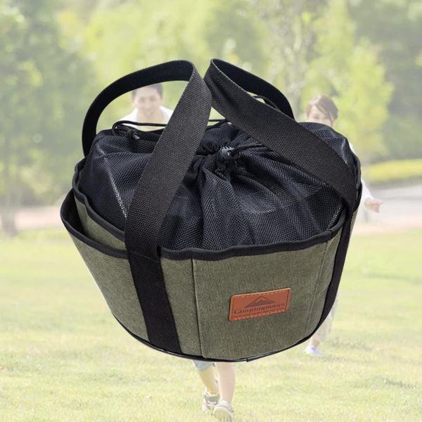 

storage bags camping barbecue oven canvas pouch cooking utensils organizer hand bag