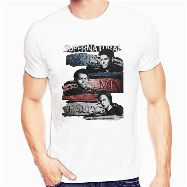 

supernatural winchesters wayword sons tee mens summer male man, White;black