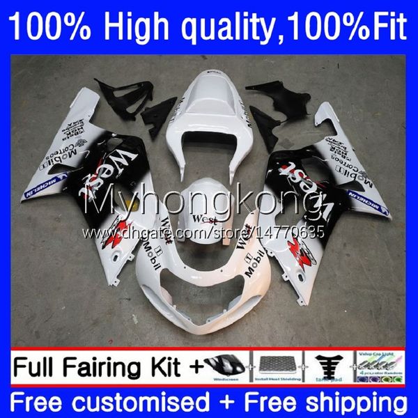 Molde de Injeção OEM para Suzuki GSXR 600CC 600 750 CC K1 600cc 2001 2002 2003 2003 Body 19NO.75 GSXR-600 GSXR-750 GSXR600 01-03 GSX-R750 GSXR750 White West New 01 02 03 Kit de justo