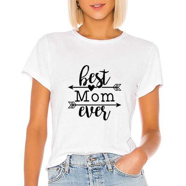 

women's t-shirt vintage round collar tshirt plus size punk hip hop graphic clothes t shirt casual harajuku art printing mom ever, White