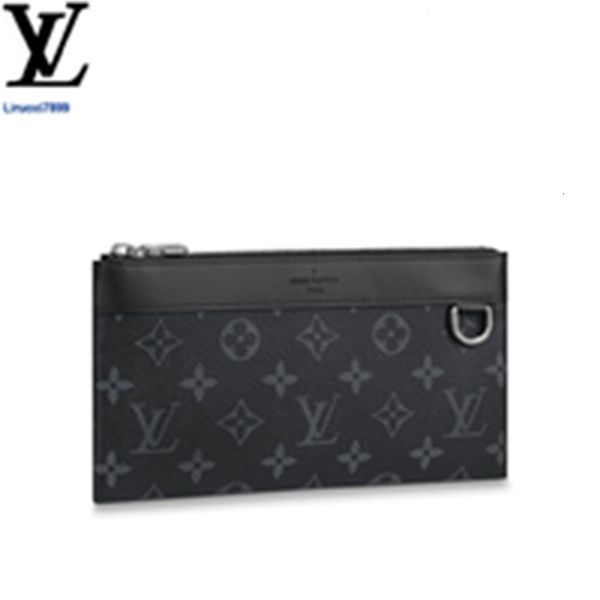 

evening brand designer luxury bkhu m44323 key discovery pochette pm men real leather clutches long wallet chain wallets compact purse card h, Red;black