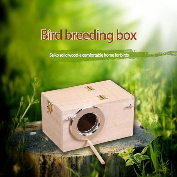 

wood bird breeding box parrot decorative cages home balcony decoration wooden house nest pet accessories