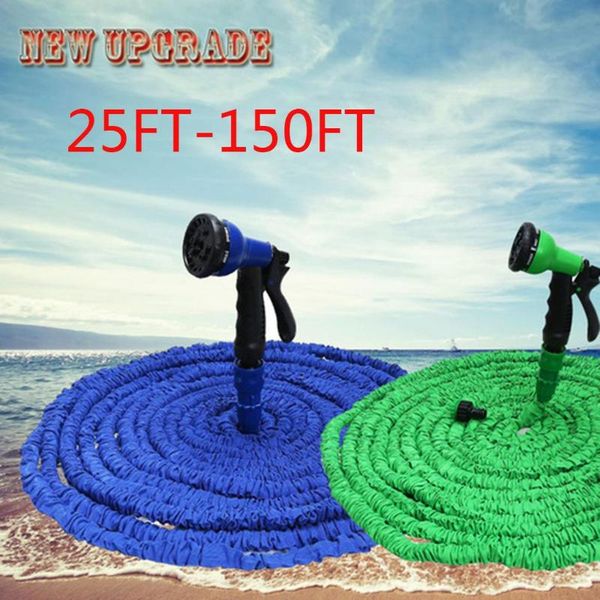 

25ft-250ft garden hose expandable magic flexible water eu plastic hoses pipe with spray gun to watering car wash equipments