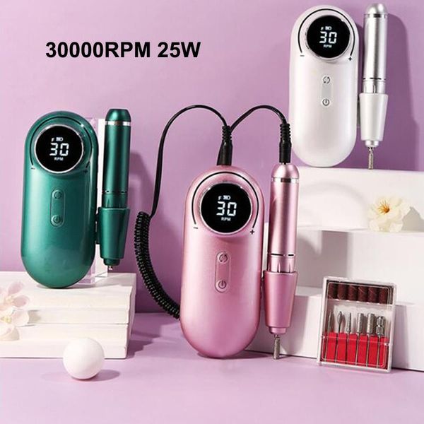 

nail drill & accessories portable rechargeable machine 30000rpm file polishing manicure pen apparatus bits