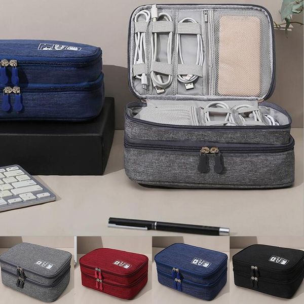 

storage bags data cable bag portable digital usb gadget organizer charger wires cosmetic zipper waterproof case