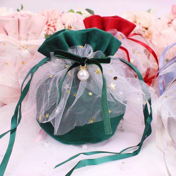 

gift wrap velvet cloth candy chocolate jewelry bag wedding favor packaging bags