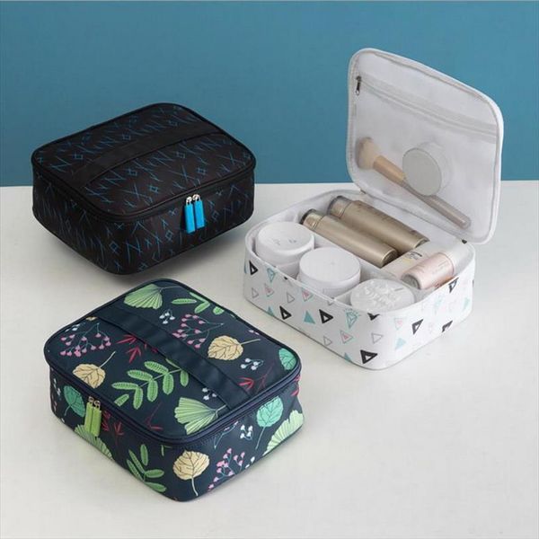 

leaves large capacity ladies makeup bag organizer oxford cosmetic for women toiletry travel kits beautician storage bags