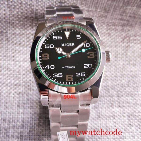 

wristwatches 36mm automatic mens watch luminous 24 jewels nh35a miyota 8215 904l oyster bracelet sapphire crystal high quality, Slivery;brown