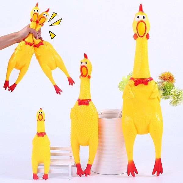 

screaming chicken gag toy fun squeeze sound toys novelty squawking rubber chicken dog toy creative anti stress for stress relief