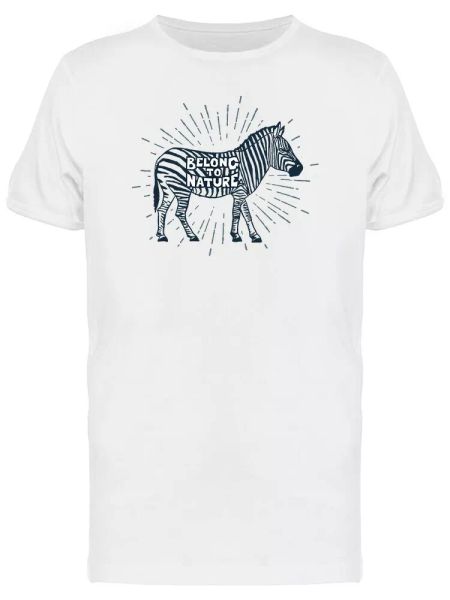 

zebra belong to nature slogan men's tee -image by shutterstock, White;black