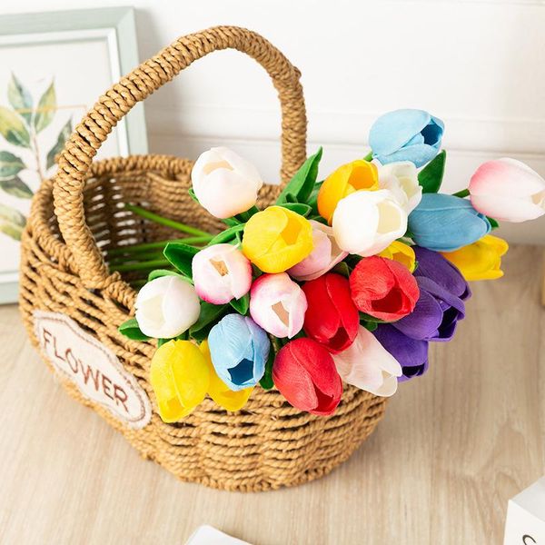 

tulip artificial flower real touch bouquet fake for wedding decoration flowers plants home garen decor decorative & wreaths