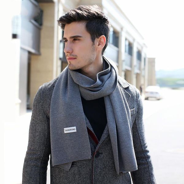 

scarves solid color wool scarf for young students in winter business leisure korean cashmere high-grade joker simple 180*30cm, Blue;gray