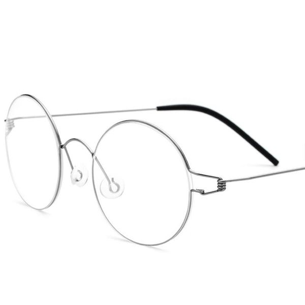 

fashion sunglasses frames logorela 28607 screwless eyewear prescription eyeglasses frame women round myopia optical glasses men titanium, Black