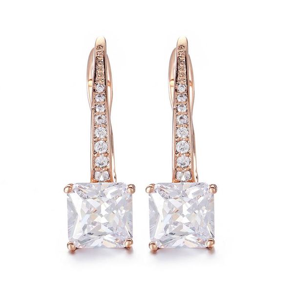 

stud hanreshe copper earrings girl punk jewelry party weddings natural zircon cute romantic small gold women gift, Golden;silver