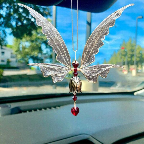 

decorative objects & figurines fairy hanging crystal suncatcher with wing auto for girls mirror pendant interior car room decor decora sale