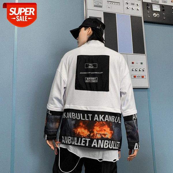 

ins sweater men's hooded japanese brand, jacket, net celebrity personality #u17k, Black
