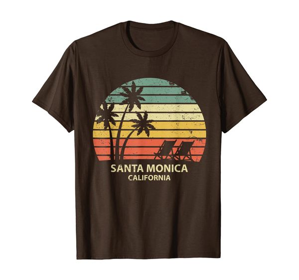 

vintage california santa monica beach t shirt cool retro tee, White;black