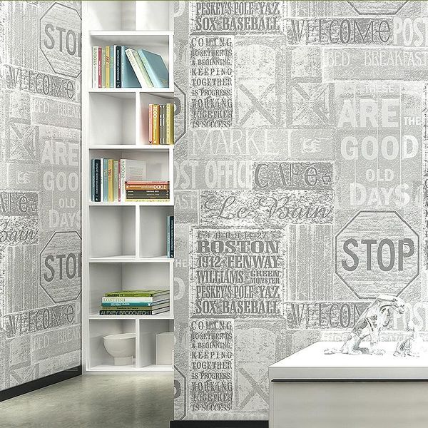 

wallpapers modern 3d english alphabet wallpaper fashion personality bar ktv loft living room tv background