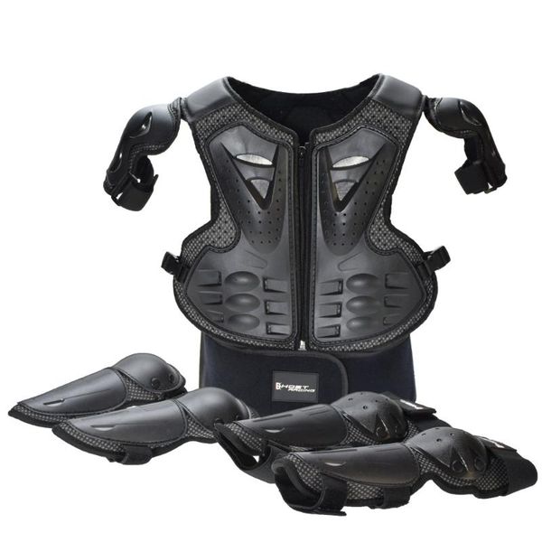 Motorcycle Armor Criança Crianças Proteção do Corpo Motocross Vest Skating Skiing Patinagem Elbow Knee Cuidados com 5-13 Anos Anos Velho Meninos Meninas Juventude