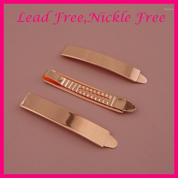 

1.3cm*7.2cm 2.85" rose golden plain metal slide bobby pins at lead and nickle metal hair barrettes clips1