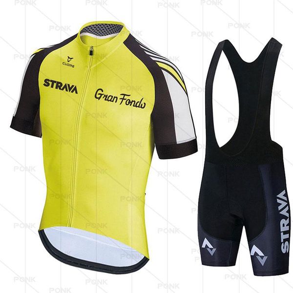 

racing sets 2021 strava cycling jersey bib set mtb bike short sleeve men summer breathable clothing, Black;blue