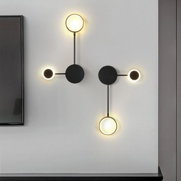 

wall lamps creative led lamp modern bedroom bedside light fixture nordic aisle decoration background art design