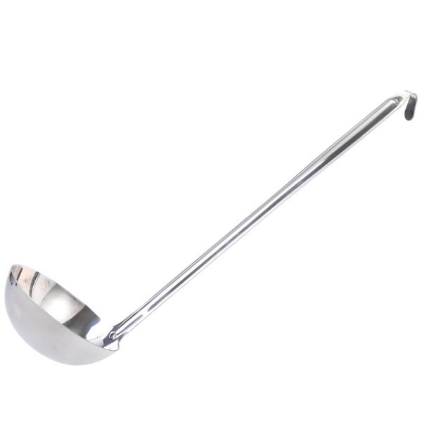 

spoons hanging hook design serving ladle stainless steel long handle soup spoon kitchen cooking utensil (12cm)