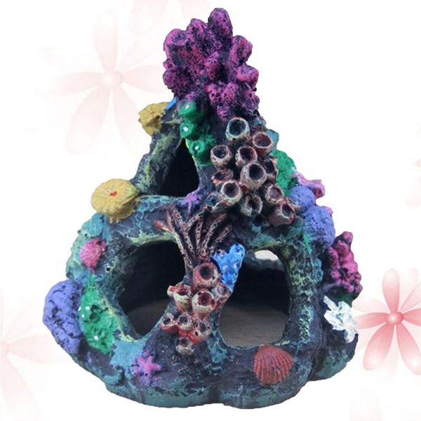 

1pc fish tank artificial mountain decor resin craft aquarium landscape coral shelter setting set(assorted colo decorations