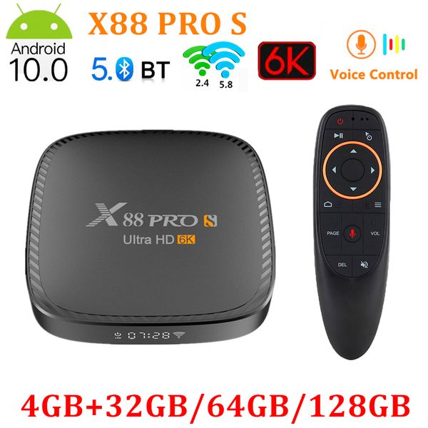 

android 10.0 tv box x88 pro s allwinner h616 2.4g&5g dual wifi 4k 3d media 4gb 128gb 64gb bluetooth 5.0 h.265 fast set tv receiver