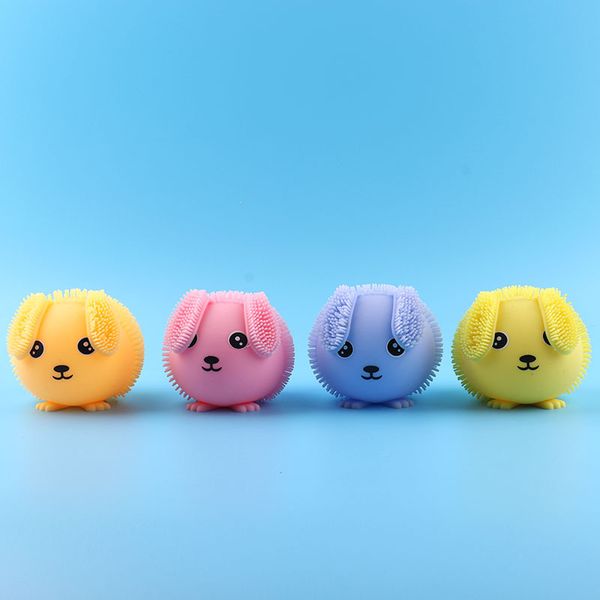 

inflatable toy glowing tpr hair ball children's decompression flash rabbit