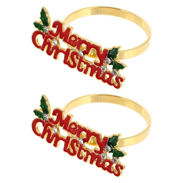 

table napkin 2pcs festive xmas rings decor decorative christmas theme buckles