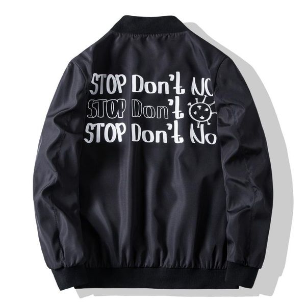 

men's jackets autumn men jacket coats casual letter printing stand collar business brand clothing male outwear, Black;brown