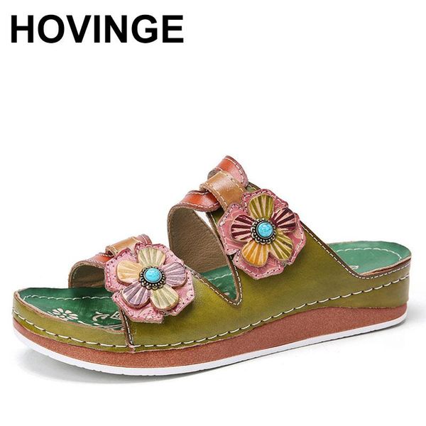 

hovingewomen slippers vintage flower slides summer ladies beach shoes casual platform flat sandals plus size female zapatosmujer, Black