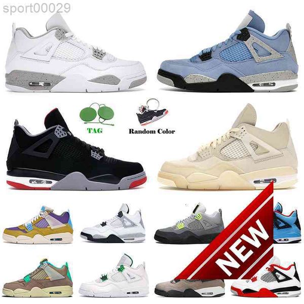 

2021 basketball shoes university blue 4 4s white oreo sail jumpman bred taupe haze neon mens womens trainers sneakers size 13