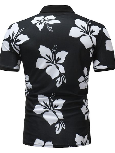 

big flower pattern men's 3d printed t-shirt visual impact party streetwear punk gothic round neck american muscle style short sleeves, White;black